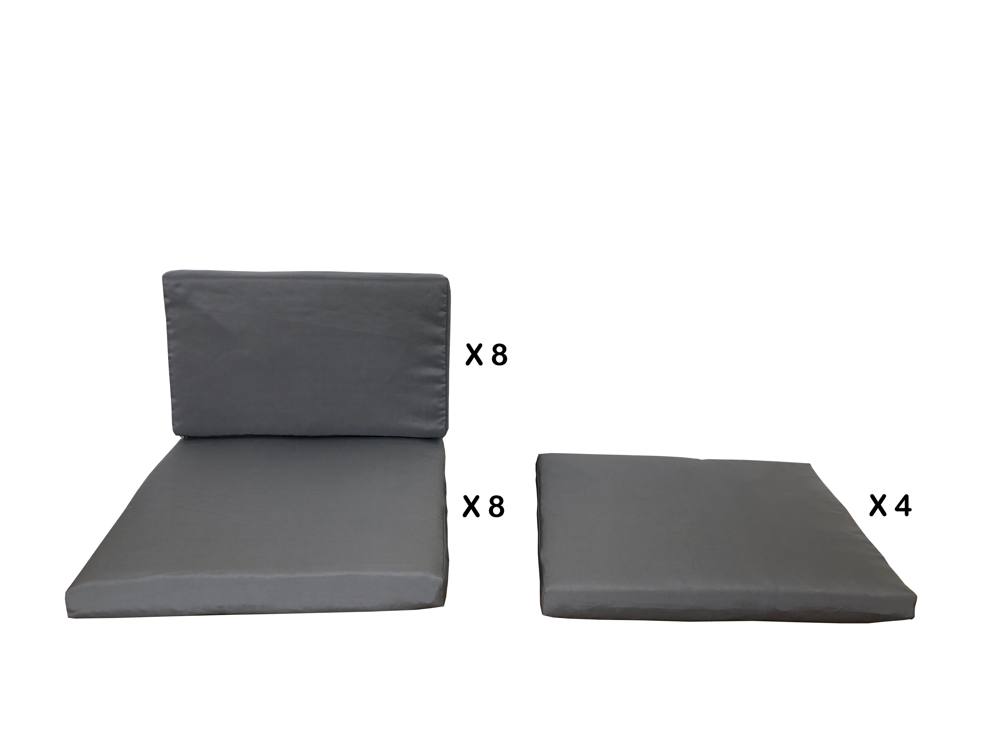 Housses de coussins gris pour Miami et Sunset 12 places ERVILO