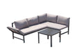 Salon de jardin bas 4 places gris clair MARELIE