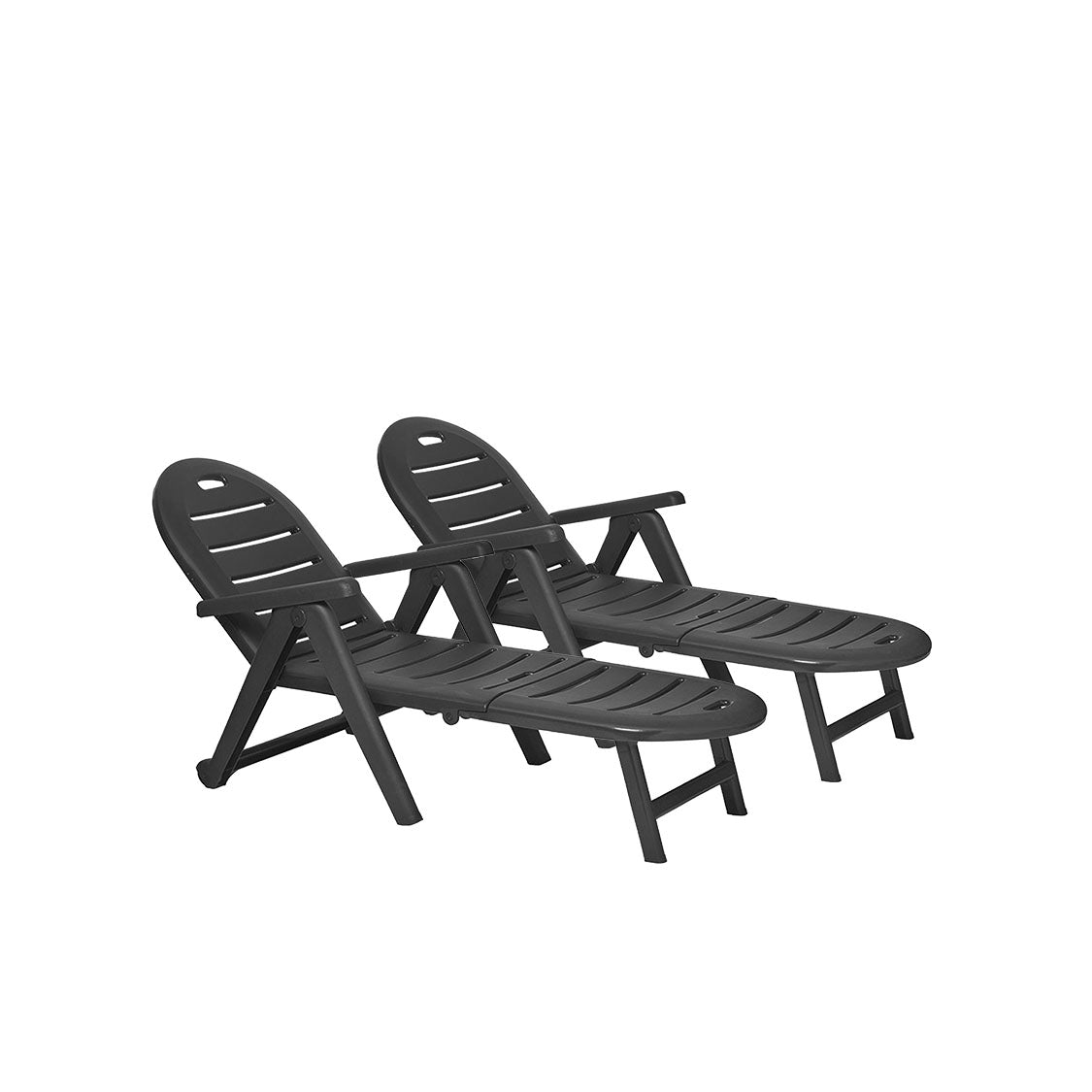 Lot de 2 transats gris anthracite HENDAY