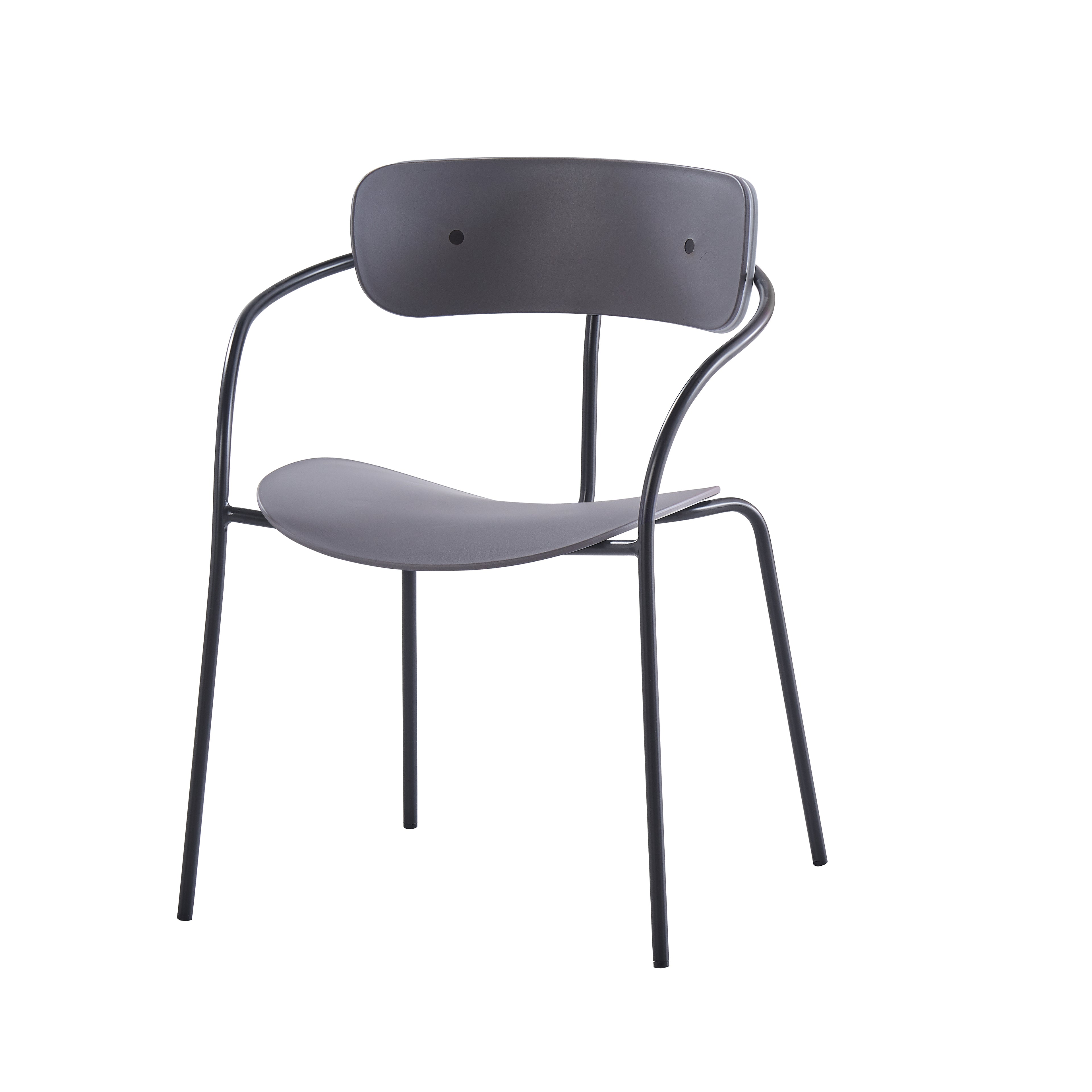 Lot de 2 chaises design gris foncé CAVOR
