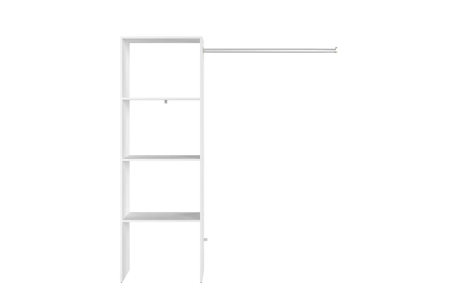 undefined Dressing blanc 3 étagères, penderie 160 x 40 x 180 cm