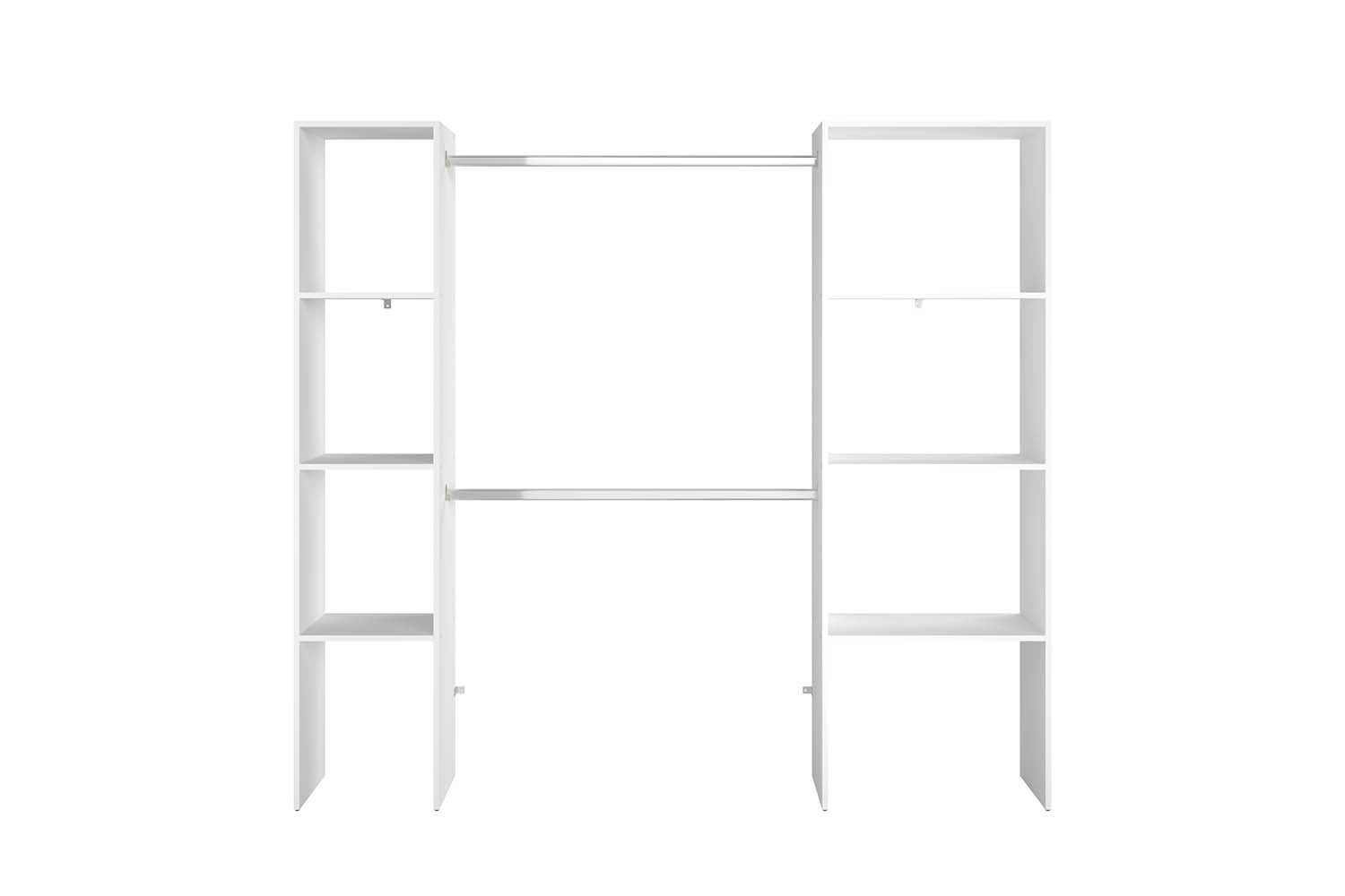 Dressing blanc 6 étagères, 2 penderies 198 x 40 x 180 cm MATIGNON
