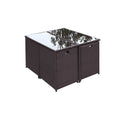 Salon de jardin encastrable Marron/Blanc 8 places ELDORO
