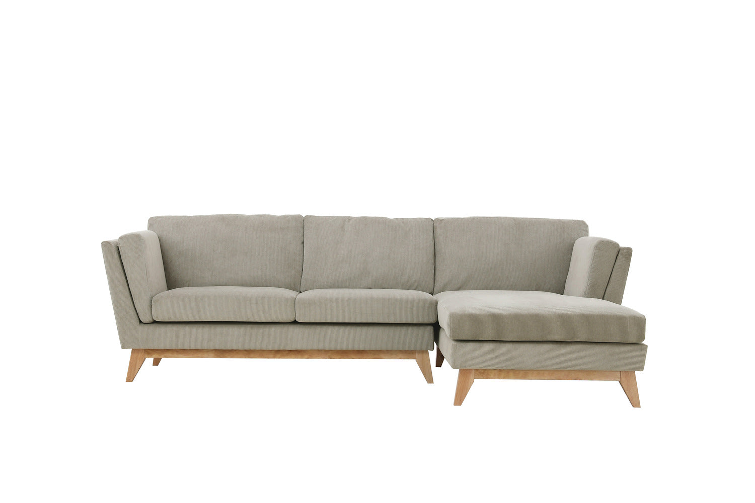 Canapé 3 places scandinave velours côtelé gris HORTA