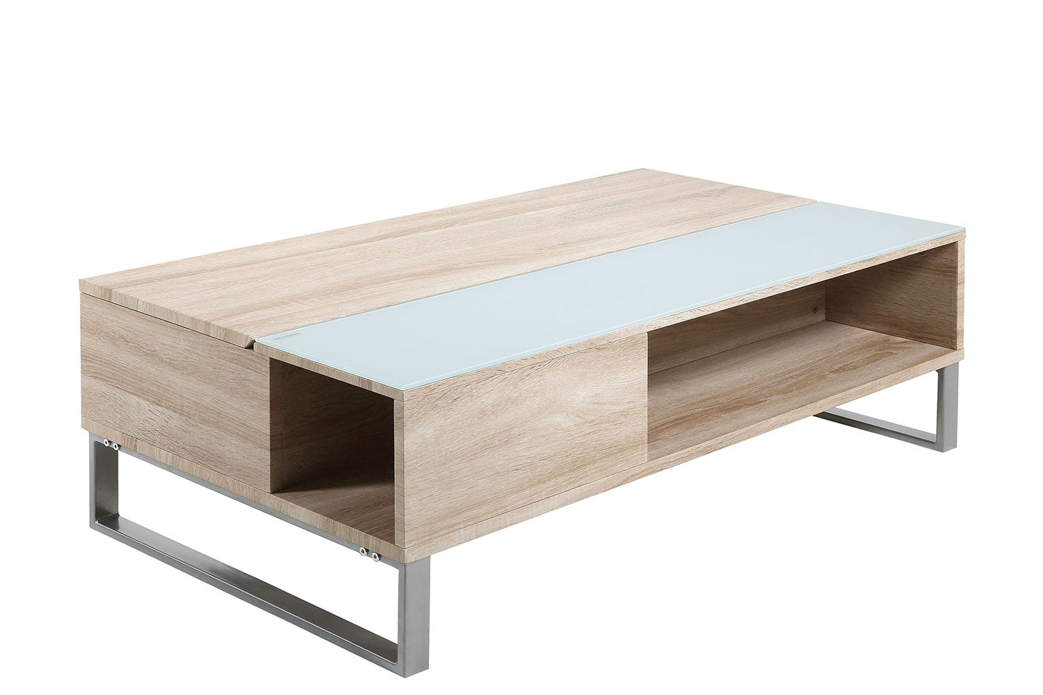 Table basse blanche plateau relevable bois SULTA