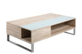Table basse blanche plateau relevable bois TELAR