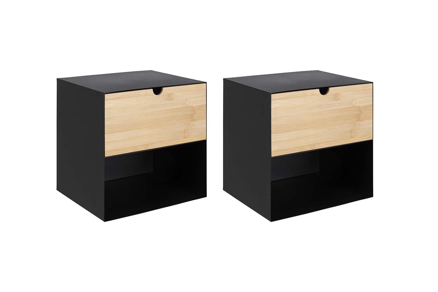 undefined Lot de 2 tables de chevet suspendues noires