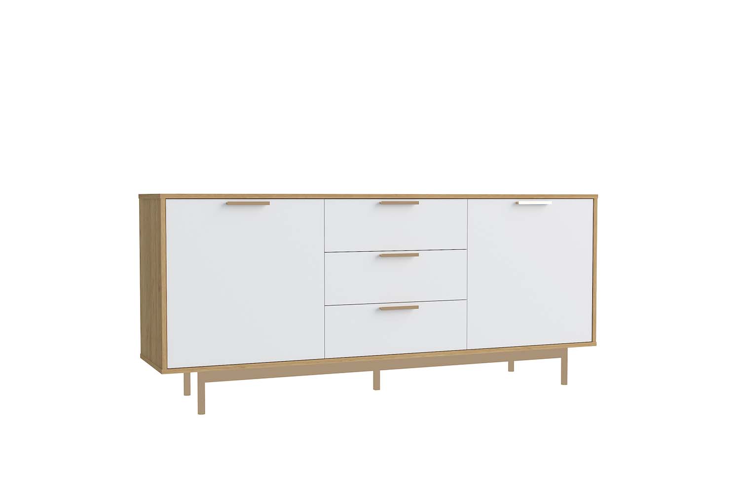 Buffet scandinave blanc et bois naturel PATINE