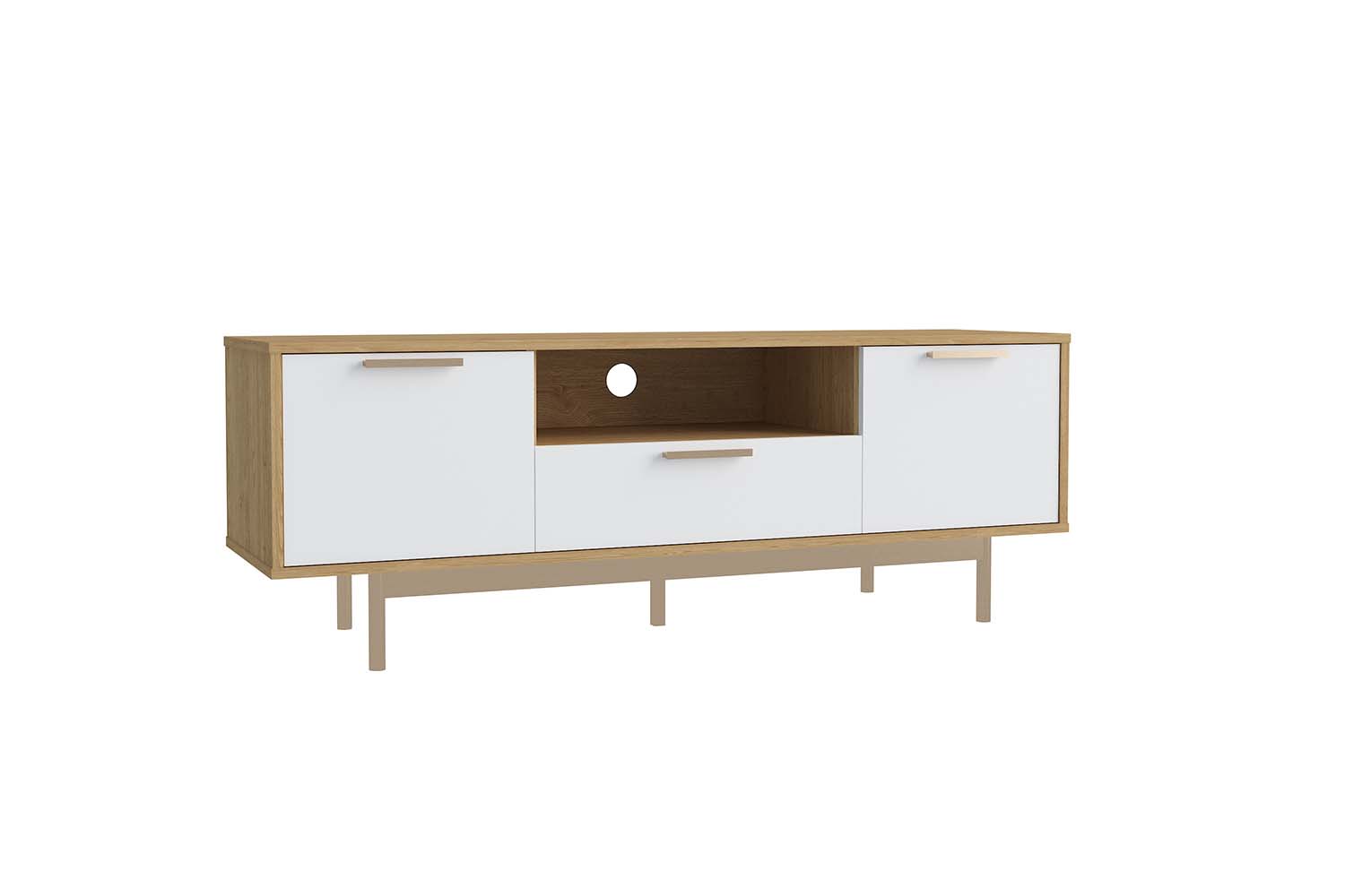 Meuble TV scandinave en bois blanc TIFANY