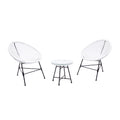 Salon de jardin 2 fauteuils ronds et table basse blanc VERANO