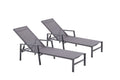 Lot de 2 transats en aluminium gris foncé SITGES