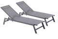 Lot de 2 transats avec roulettes gris foncé NELINA