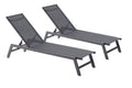 Lot de 2 transats avec roulettes gris foncé et noir PEROU