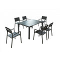 Console extensible et 6 chaises en aluminium RAVELO