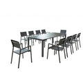 Console extensible et 10 chaises en aluminium LACOS