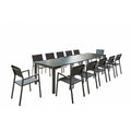 Console extensible et 12 chaises en aluminium LACOS