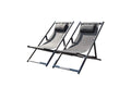 Lot de 2 transats alu gris BIDART