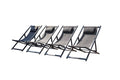 Lot de 4 transats alu gris GWEN