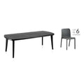 Table extensible et 6 chaises gris anthracite SLATE