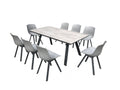 Salon de jardin aluminium et plateau aspect ciment 8 places KENZA