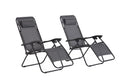 undefined Lot de 2 transats inclinables noir et gris foncé