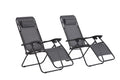 Lot de 2 transats inclinables noir et gris foncé ANALU