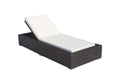 Bain de soleil avec matelas en résine tressée noir et blanc ESSI