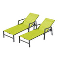 Lot de 2 transats en aluminium gris foncé et vert PARIVO