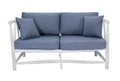 Fauteuil 2 personnes en teck avec coussin gris ARUBAE