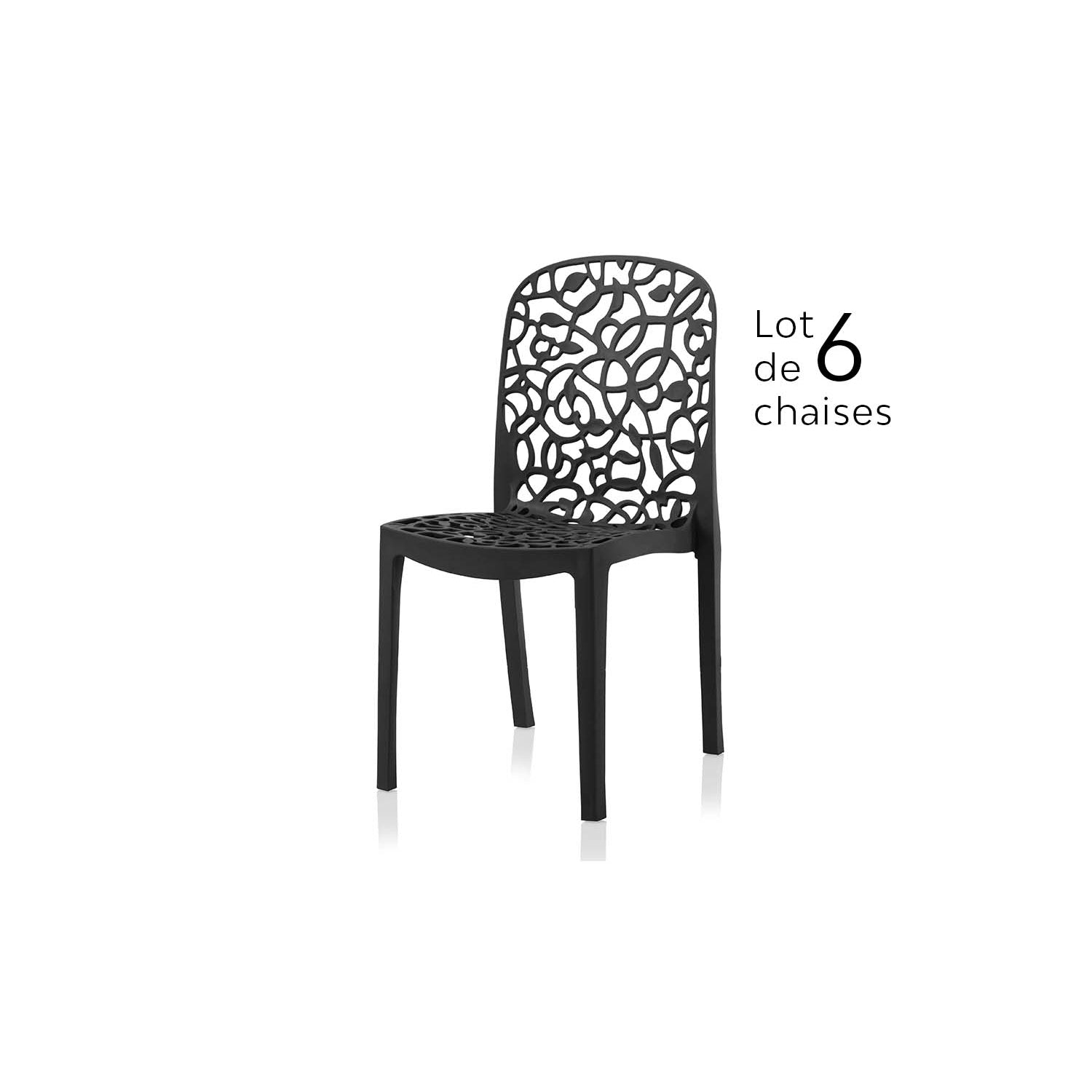 Lot de 6 chaises gris anthracite OLBIA