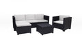 undefined Salon de jardin en résine tressée 5 places gris/noir