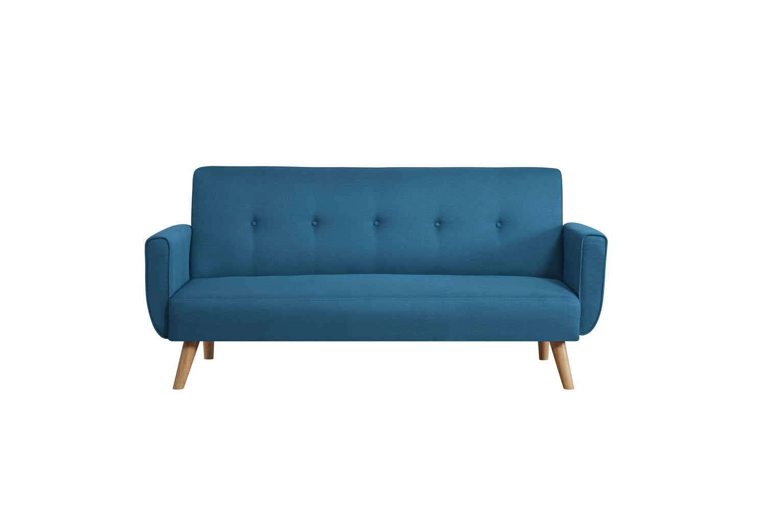 Canapé scandinave convertible 3 places en tissu bleu canard TRIANA