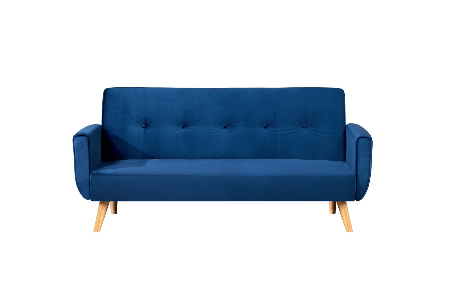 Canapé scandinave convertible 3 places en velours bleu nuit OLIVER