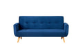 undefined Canapé scandinave convertible 3 places en velours bleu nuit