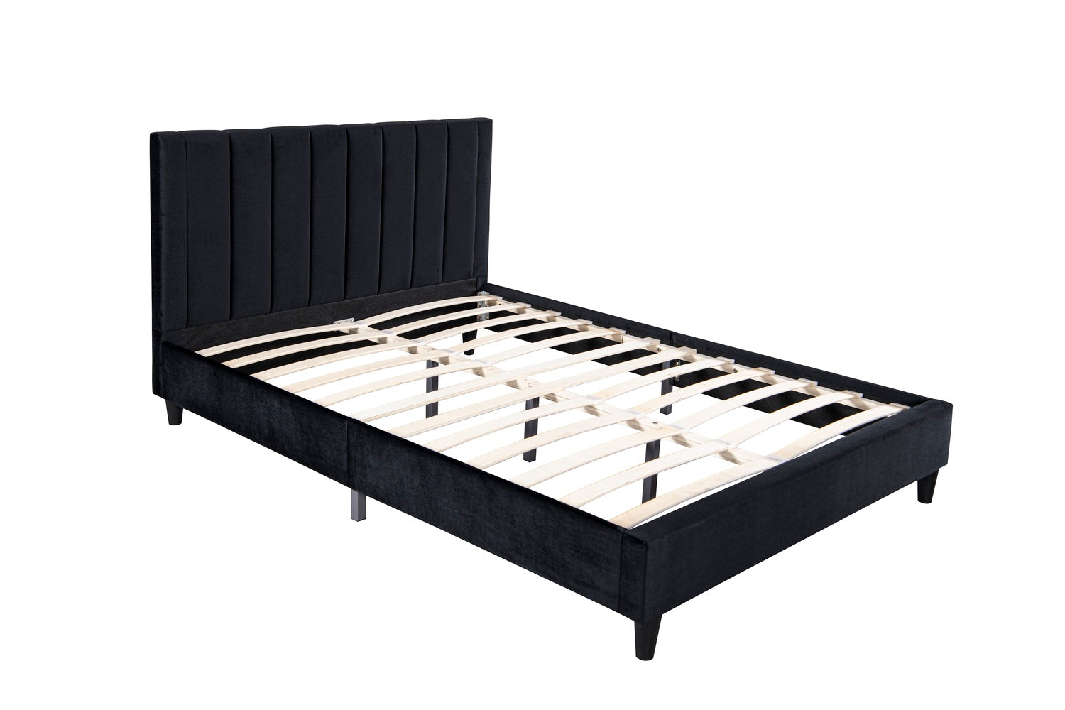 Lit 140x190 cm en velours noir DAKOTA