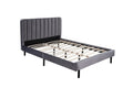 Lit 140x190 cm en velours gris ORLANDO