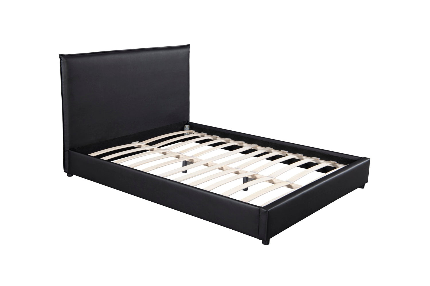 undefined Lit design 160x200 cm en similicuir noir