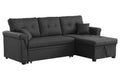 Canapé d'angle droit convertible 4 places en tissu gris foncé BURLINGTON