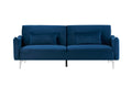 Canapé design convertible 3 places en velours bleu SWANSEA