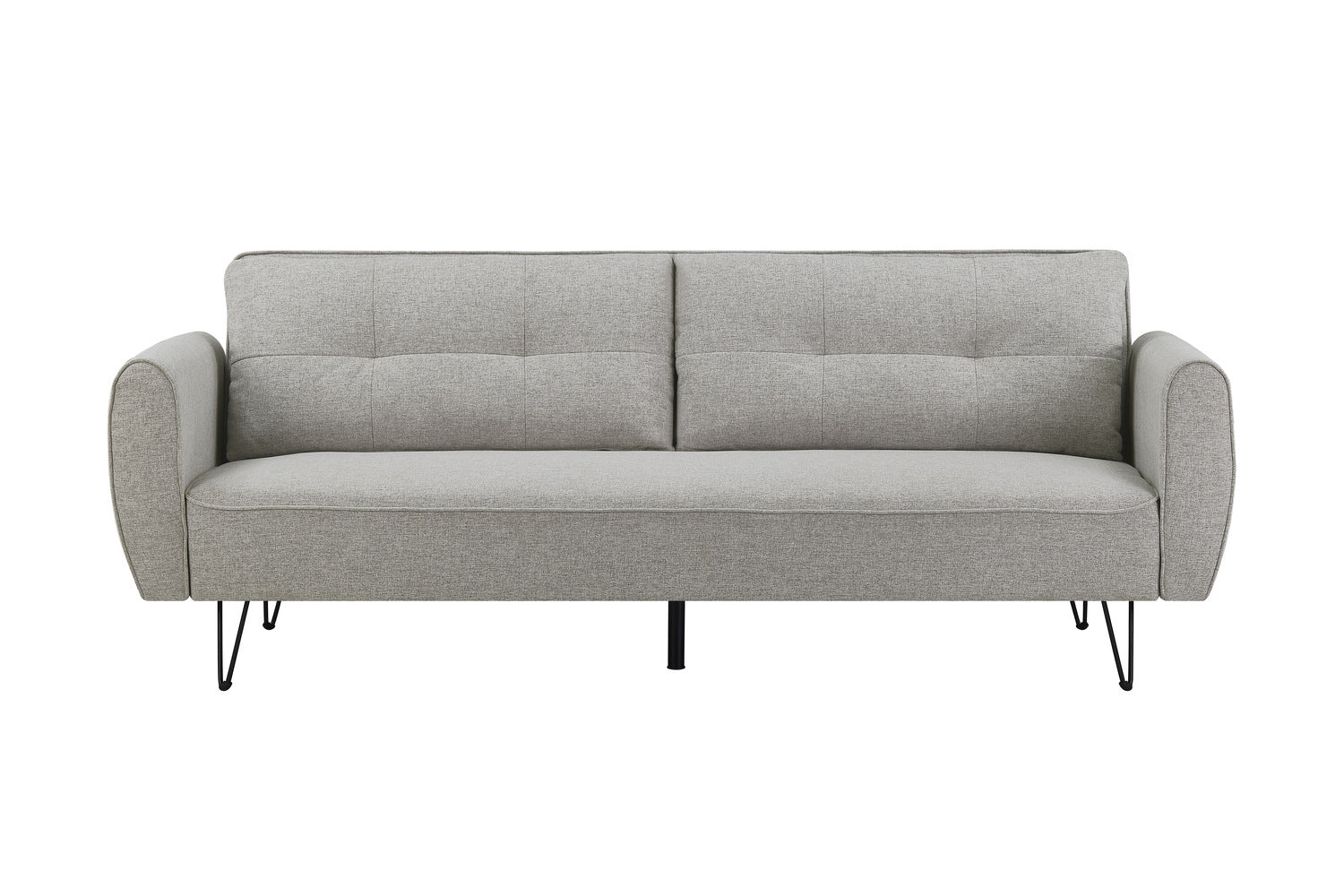 Canapé design convertible 3 places en tissu gris clair BRISTOL