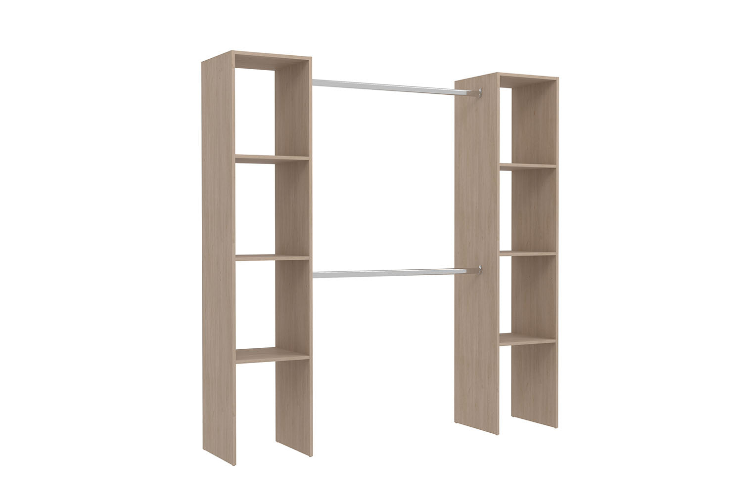 Dressing bois avec 6 étagères et 2 penderies : 180 x 40 x 180 cm MATIGNON