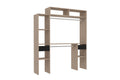 Dressing bois extensible avec 2 penderies, 4 étagères et 2 tiroirs MATIGNON