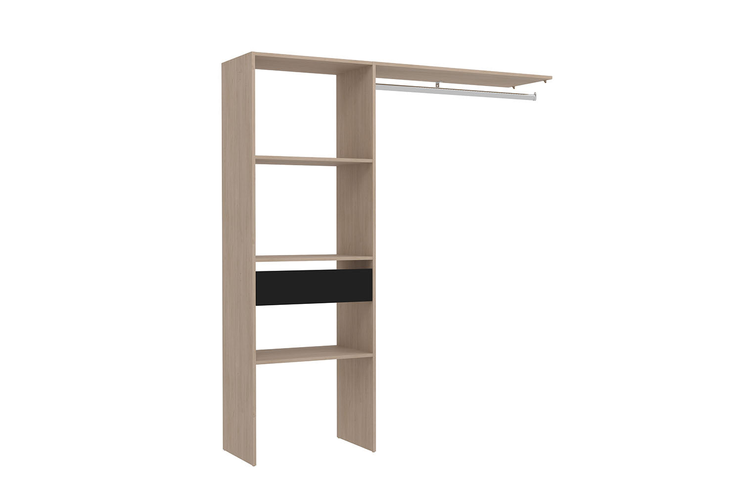 undefined Dressing bois avec 3 étagères, 1 tiroir et une penderie : 160 x 40 x 180 cm