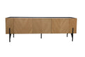 Meuble TV vintage en bois clair avec placard FENIX