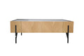 Table basse en bois clair avec 2 grands tiroirs ELORA