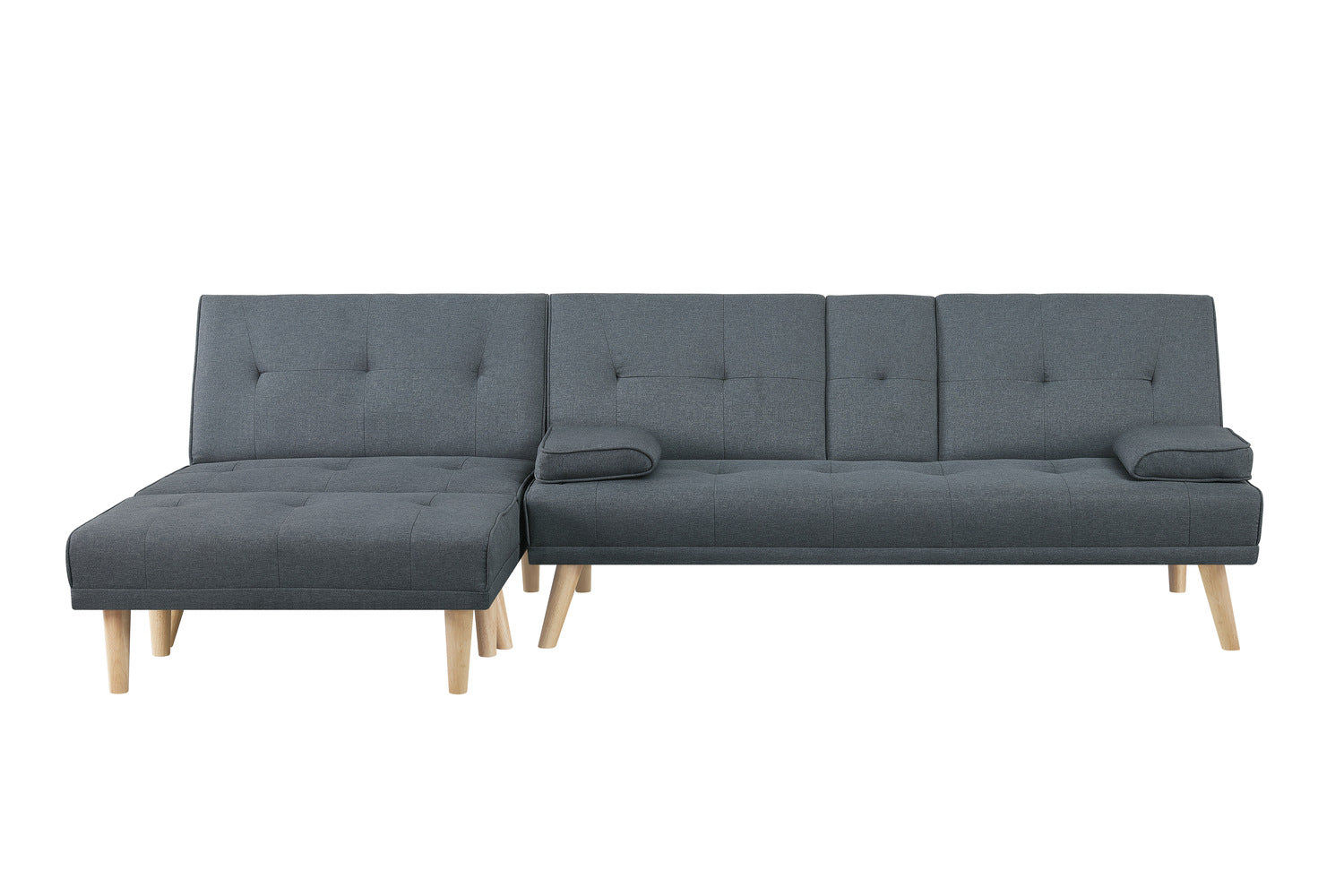 Canapé scandinave convertible 5 places en tissu gris ORLANDO