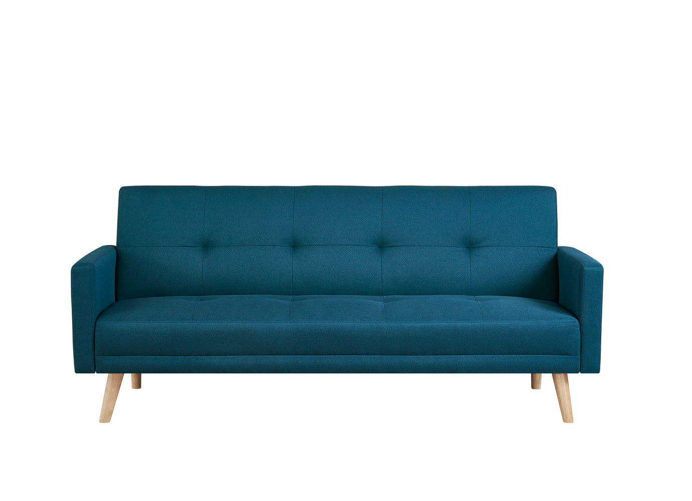 Canapé scandinave convertible 3 places en tissu bleu canard HARIVO