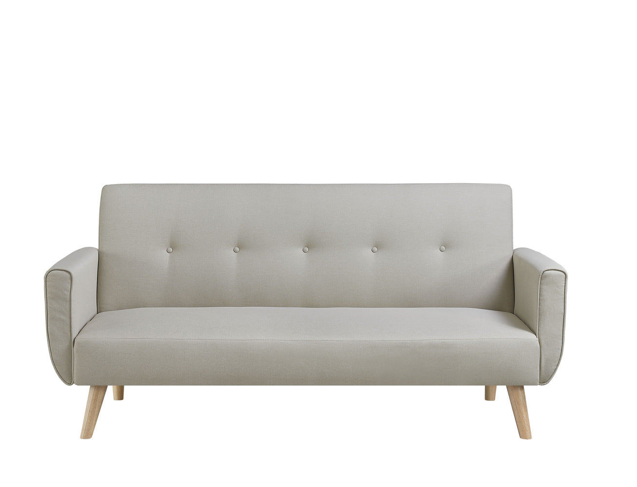 Canapé scandinave convertible 3 places en tissu beige GELORA