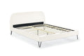 Lit 160 x 200 cm en velours beige et pieds noirs GARBERA
