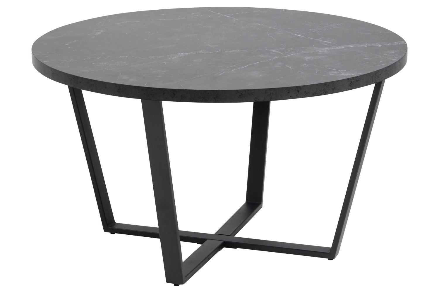 undefined Table basse ronde effet marbre noir